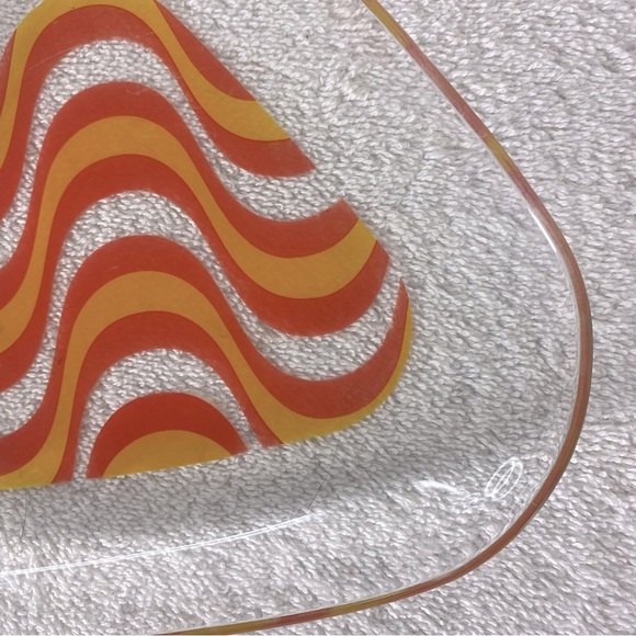 Vintage 70’s Hallå Assiett Wave Glass Art Snack Plate Side Plate Trinket Dish - Picture 8 of 10